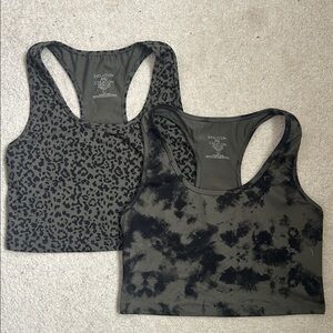 Bundle of 2 Evolution and Creation Black and Green Athletic Tanks